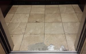 flooring inside an elevator cab interior